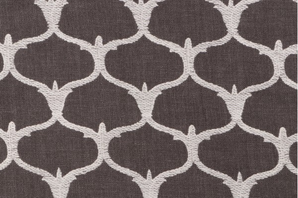 Grenelle Embroidered Drapery Fabric in Graphite