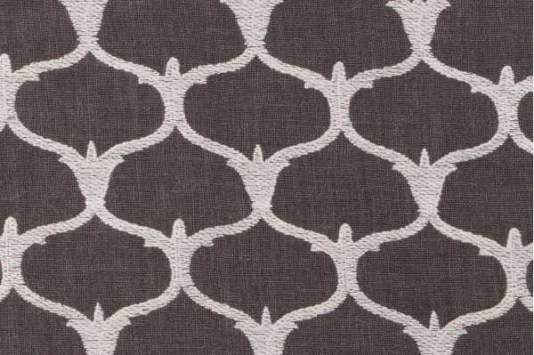 1 Yard Grenelle Embroidered Drapery Fabric in Graphite