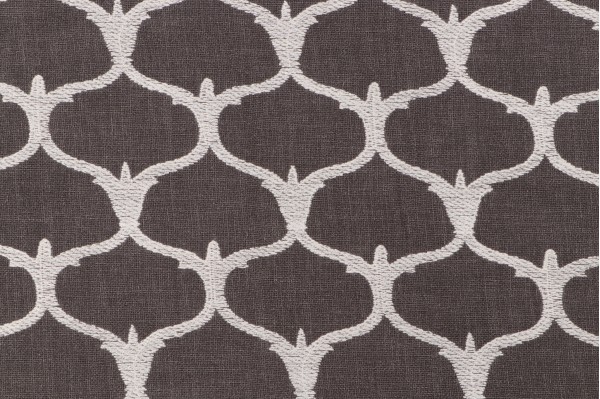Grenelle Embroidered Drapery Fabric in Graphite