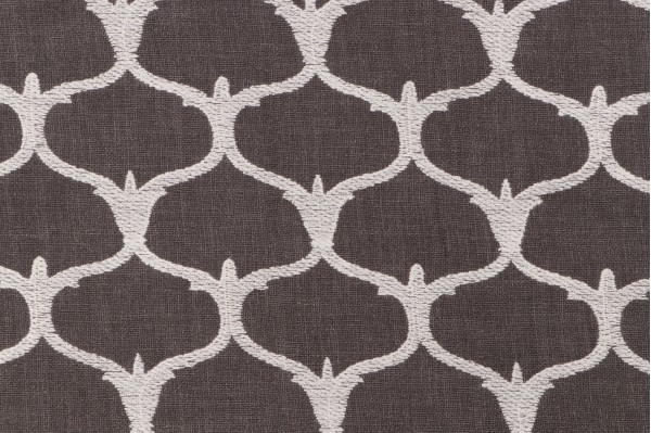 Grenelle Embroidered Drapery Fabric in Graphite