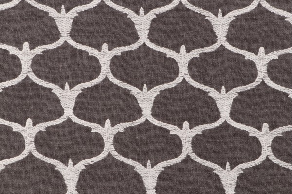 Grenelle Embroidered Drapery Fabric in Graphite