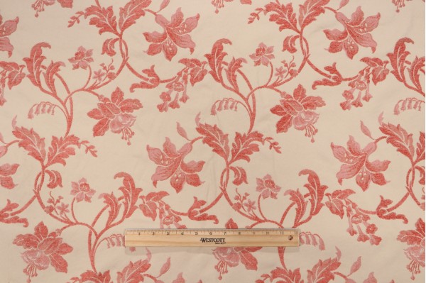 Violet Woven Chenille Upholstery Fabric in Watermelon