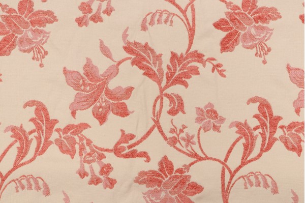 Violet Woven Chenille Upholstery Fabric in Watermelon