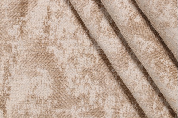 Isha Woven Chenille Upholstery Fabric in Linen