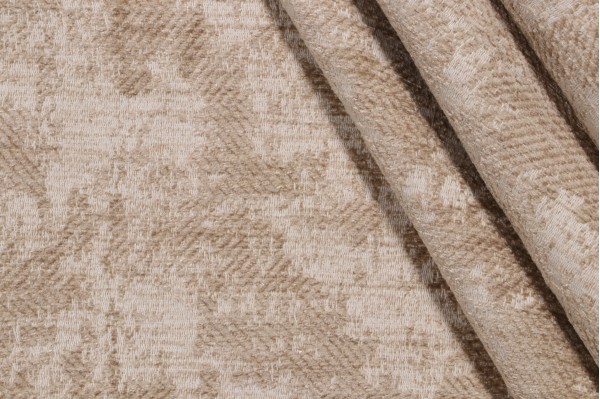 Isha Woven Chenille Upholstery Fabric in Linen