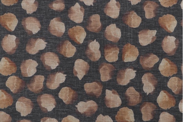 Abstract Dots Printed Linen Drapery Fabric in Topaz