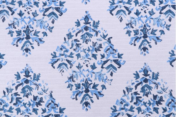 Click for Sample of Lacefield Blythe Printed Cotton Drapery Fabric in Pacific  Sample of Lacefield Blythe Printed Cotton Drapery Fabric in Pacific