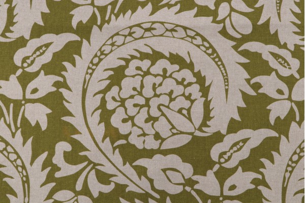 Lacefield Lisbon Printed Cotton Blend Drapery Fabric in Olive 