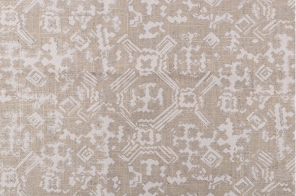 Sample of Lacefield Nomad Printed Linen Blend Drapery Fabric in Chalk 