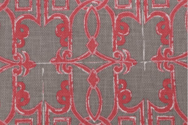 Lacefield Seville Printed Cotton Blend Drapery Fabric in Salmon 