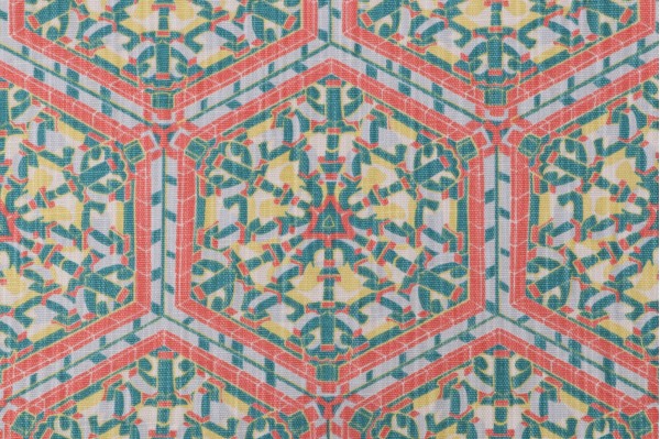 Click for Lacefield Shinto Printed Cotton Blend Drapery Fabric in Coral  Lacefield Shinto Printed Cotton Blend Drapery Fabric in Coral