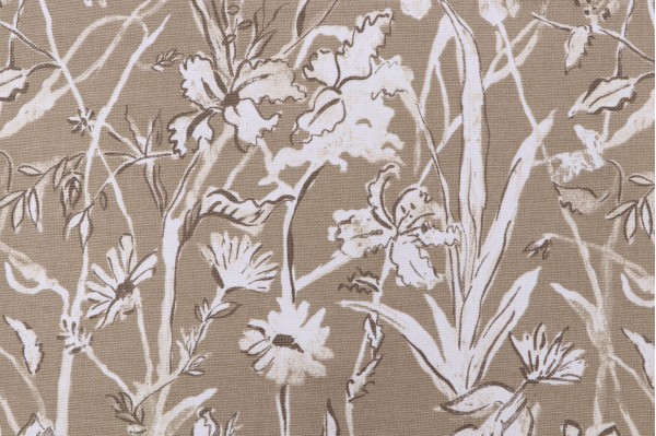 Lacefield Garden Party Printed Cotton Blend Drapery Fabric in Sand 