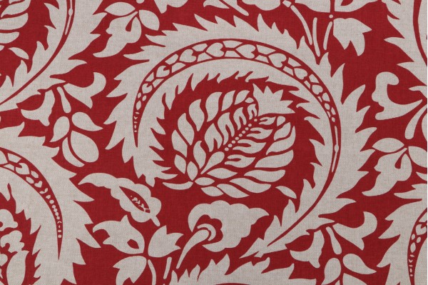 Lacefield Lisbon Printed Cotton Blend Drapery Fabric in Red 