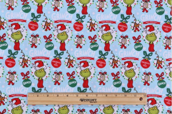 Robert Kaufman How The Grinch Stole Christmas Collection ADE-20278-223 Printed Cotton Craft Fabric in Holiday