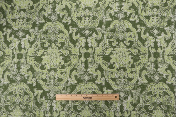 Lacefield Contessa Printed Cotton Drapery Fabric in Olive 