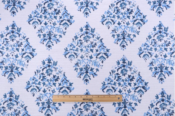 Lacefield Blythe Printed Cotton Drapery Fabric in Pacific