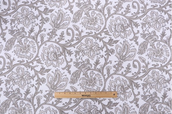 Lacefield Aesha Printed Cotton Drapery Fabric in Taupe 