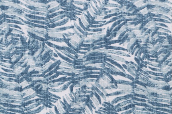 Lacefield Fern Printed Cotton Blend Drapery Fabric in Blueridge