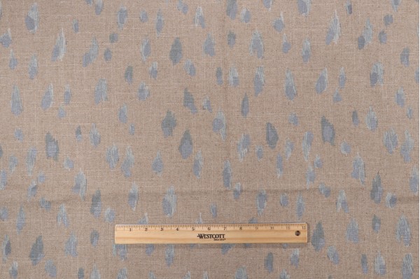 Lacefield Asher Printed Linen Blend Drapery Fabric in Swedish Blue 