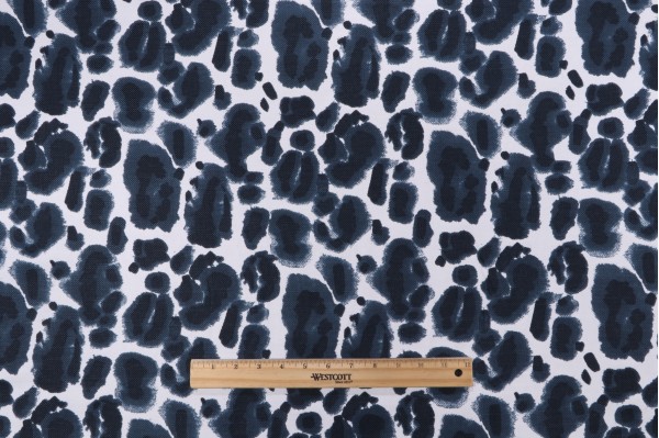 Lacefield Leopard Printed Cotton Blend Drapery Fabric in Cadet 