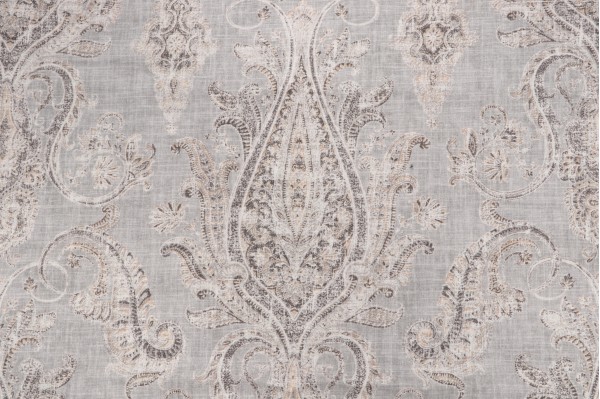P Kaufmann Fair Trade Printed Linen Blend Drapery Fabric in Thuder
