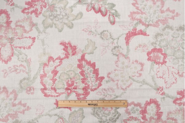 Click for 1.13 Yards Braemore Angelica Printed Linen Drapery Fabric in Petal Braemore Angelica Printed Linen Drapery Fabric in Petal
