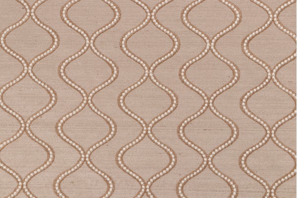 Cosmic Way Embroidered Decorator Fabric in Sandstone