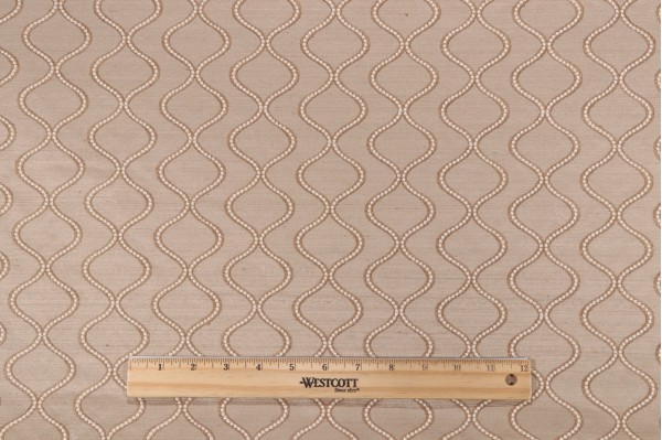 Cosmic Way Embroidered Decorator Fabric in Sandstone