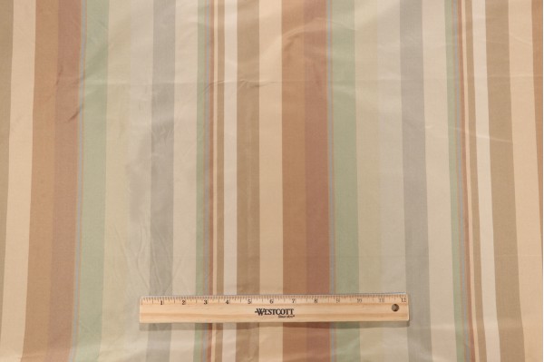 Scalamandre Jacqueline Stripe Silk Decorator Fabric in Green/Gold/Bronze