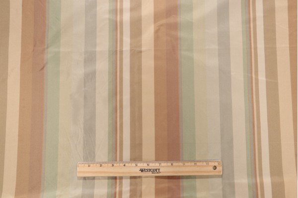 Scalamandre Jacqueline Stripe Silk Decorator Fabric in Green/Gold/Bronze