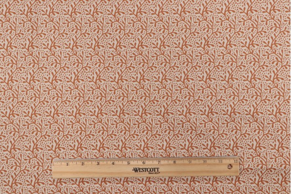 Old World Weavers Coral Printed Cotton Drapery Fabric in Brown