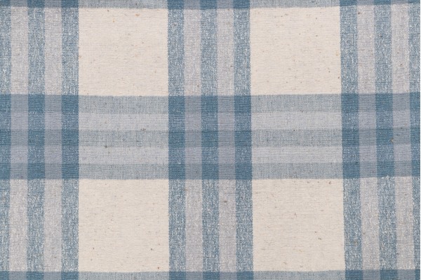 Grey Watkins Piccolo Plaid Woven Decorator Fabric in Sky Blue/Ivory