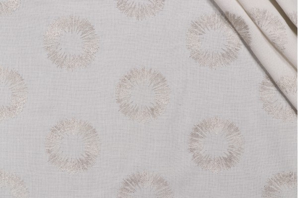 Solange Semi-Sheer Embroidered Drapery Fabric in Quartz