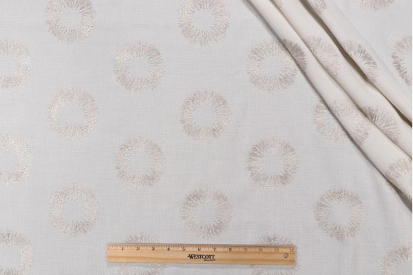 Solange Semi-Sheer Embroidered Drapery Fabric in Quartz