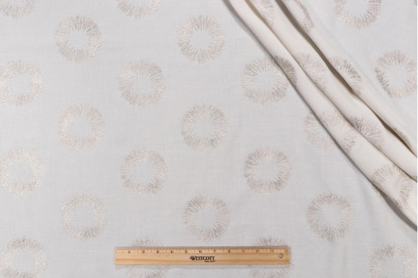 Solange Semi-Sheer Embroidered Drapery Fabric in Quartz