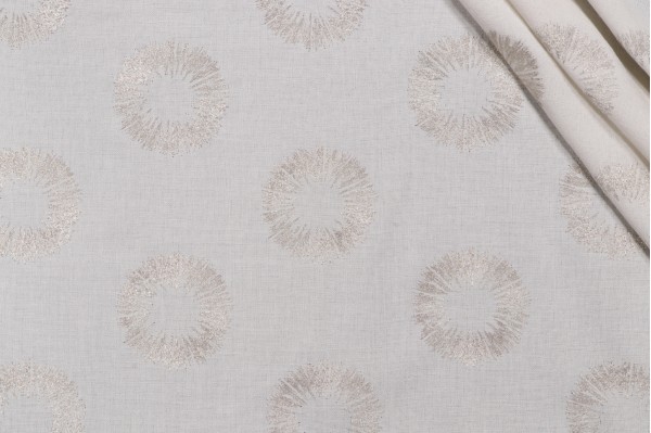 Solange Semi-Sheer Embroidered Drapery Fabric in Quartz