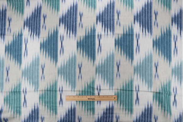 Click for 1 Yard Braemore Manisa Printed Linen Drapery Fabric in Ocean 1 Yard Braemore Manisa Printed Linen Drapery Fabric in Ocean