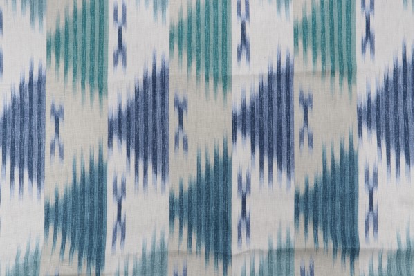 Braemore Manisa Printed Linen Drapery Fabric in Ocean