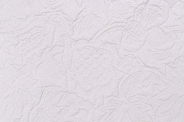 Flutter Quilted Matelasse Upholstery Fabric in Angora