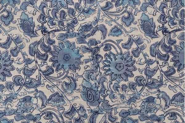 P Kaufmann Manado Printed Cotton Blend Drapery Fabric in Geyser