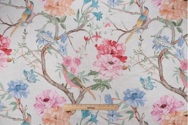 Click for 0.88 Yards Covington Eliana Printed Cotton Drapery Fabric in 212-Garden Covington Eliana Printed Cotton Drapery Fabric in 212-Garden