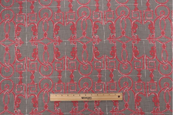 Lacefield Seville Printed Cotton Blend Drapery Fabric in Salmon