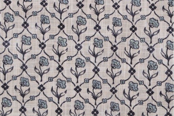 Savonna Printed Drapery Fabric in Aqua