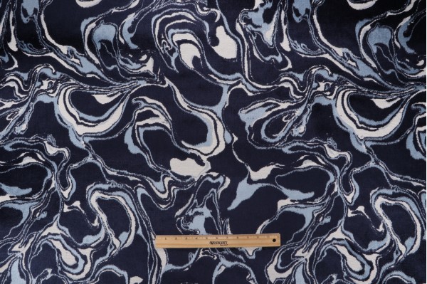 Splash Velvet Upholstery Fabric in Indigo