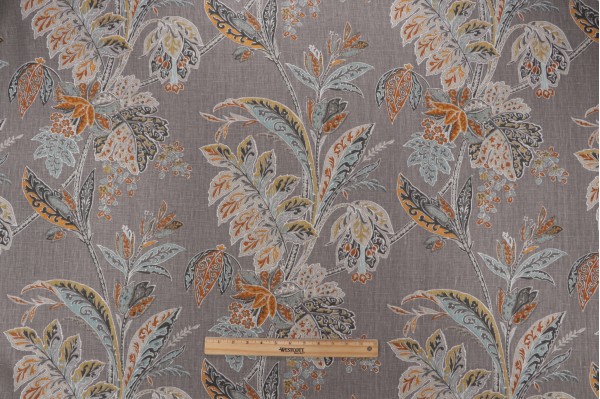 Kravet Ishana Printed Linen Drapery Fabric in Turmeric CLOSEOUT