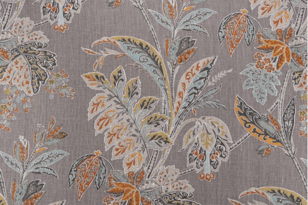 Kravet Ishana Printed Linen Drapery Fabric in Turmeric CLOSEOUT