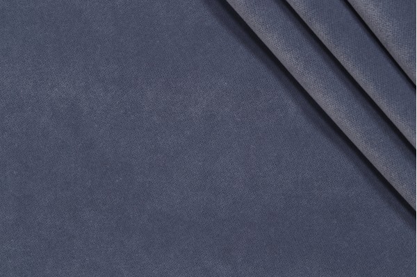 Dreamy Velvet Upholstery Fabric in Blue Whale