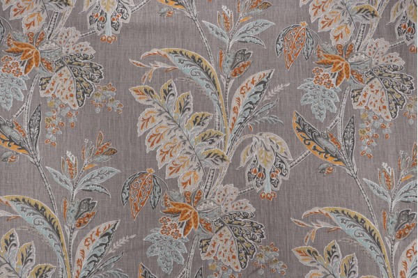 Kravet Ishana Printed Linen Drapery Fabric in Turmeric CLOSEOUT