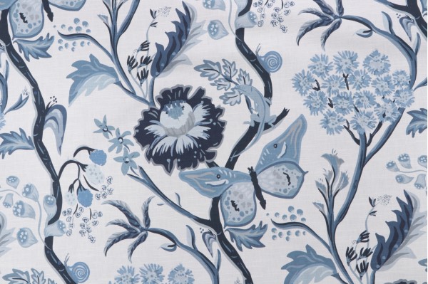 Lacefield Lively Printed Cotton Blend Drapery Fabric in Blue