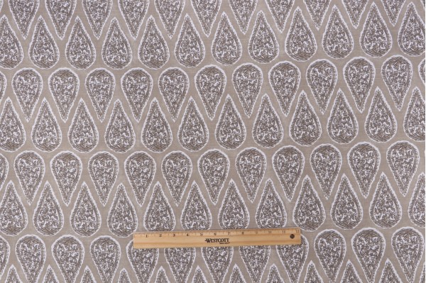 Lacefield Anya Printed Cotton Drapery Fabric in Sand 